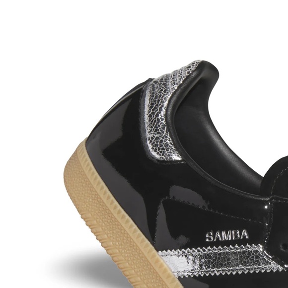🖤📎 ADIDAS SAMBA PATENT LEATHER BLACK SILVER 📎🖤 - Picture 3 of 3